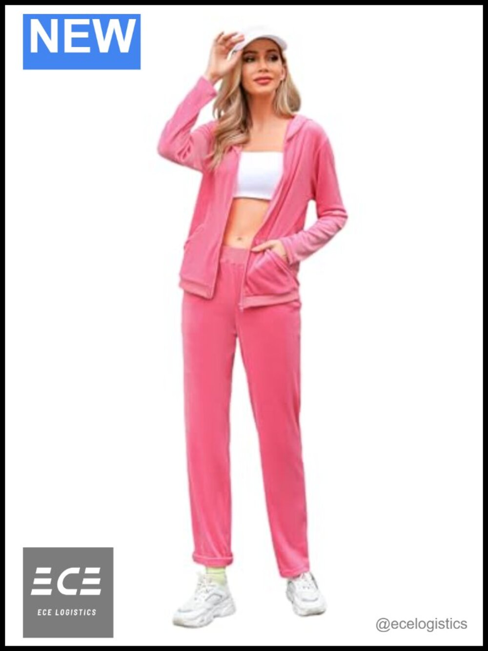 Marvmys Velour Tracksuit 2 Piece Zip Hoodie Sweatpants Set